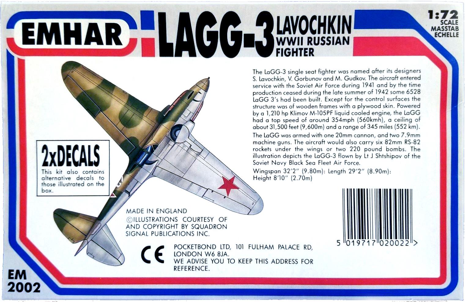 EMHAR EM2002 Lavochkin LaGG-3, 90-е, cхема окраски и маркировки